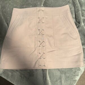 EXPRESS Blush Lace-Up Mini Skirt